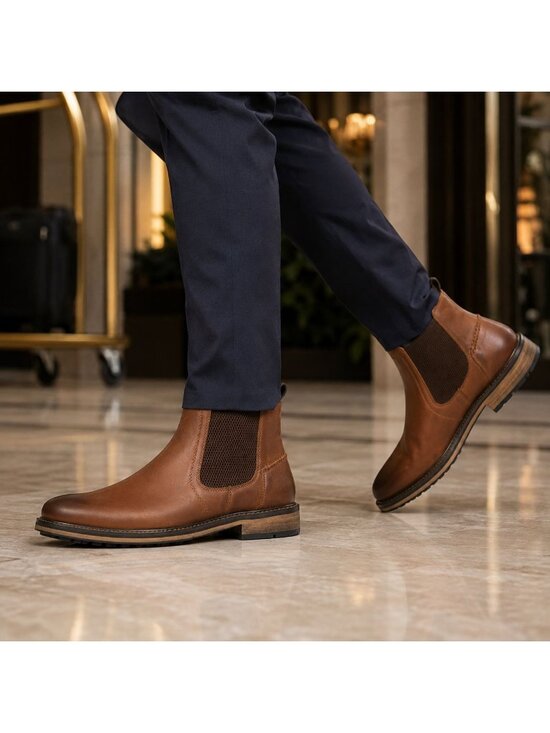 SD2 - Dune London Chorleys Brown Leather Wide Fit Chelsea Boots Men’s EU 41 US 8 main image 11